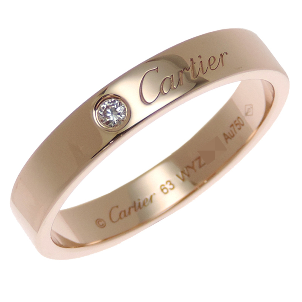 Cartier #63 750PG 0.03ct C de Women's/Men's Ring CRB4210763 Au750 Pink Gold